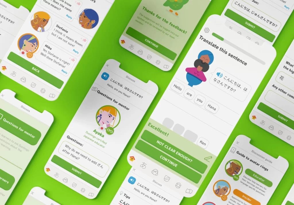 A collection of mobile apps featuring customer testimonials.