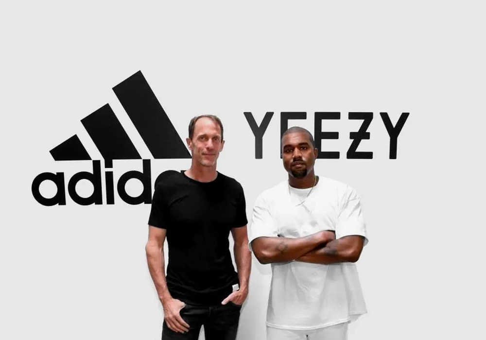 Kayne West partnership with "Adidas Yeezy" representing a celebrity endorsement.